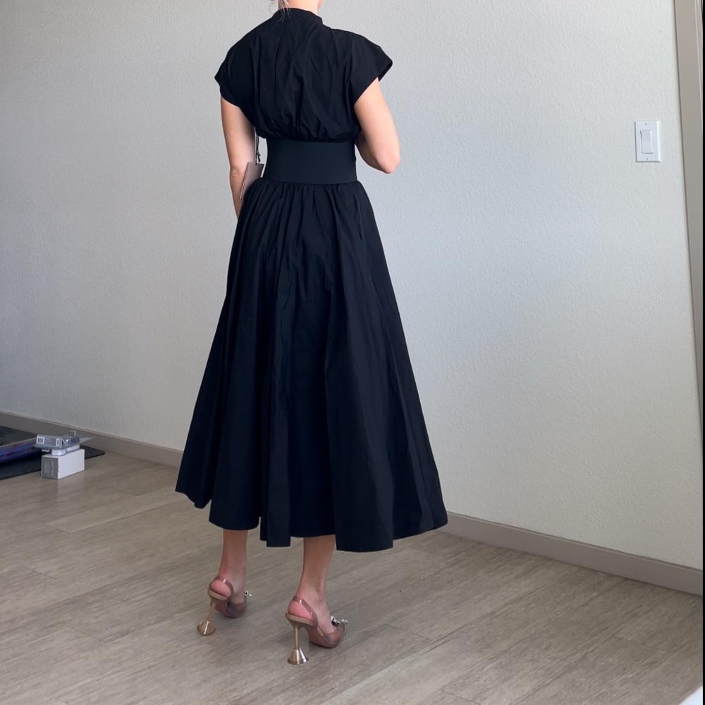 ALAIA BELTED MIDI JAPANESE POPLIN DRESS - Picture 6 of 16